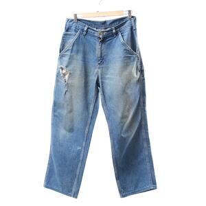 Carhartt Jeans Men 31X30 Blue Original Denim Carpenter Cargo Workwear Dungarees